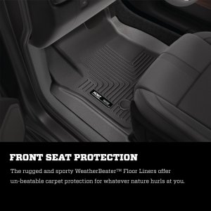 Chevrolet Silverado 1500 Floor Mats - Rear - Husky Liners - WeatherBeater - Black - `07-`13